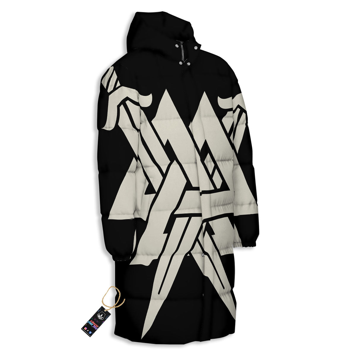 Symbol Viking Valhalla Print Long Down Jacket-grizzshop