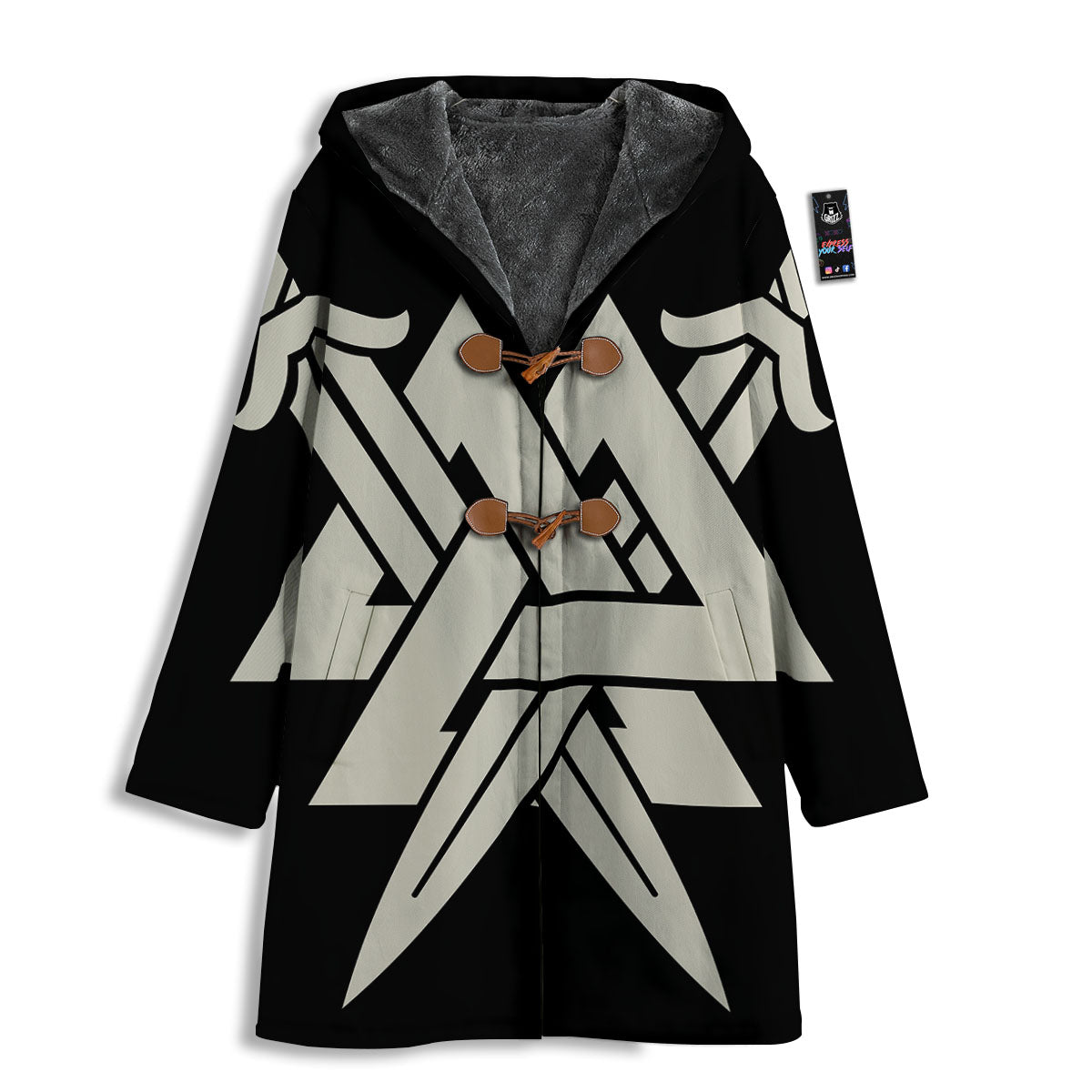 Symbol Viking Valhalla Print Men's Windbreaker Jacket-grizzshop