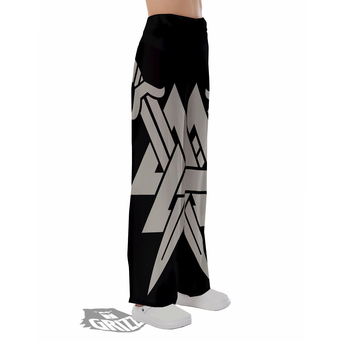 Symbol Viking Valhalla Print Pajama Pants-grizzshop
