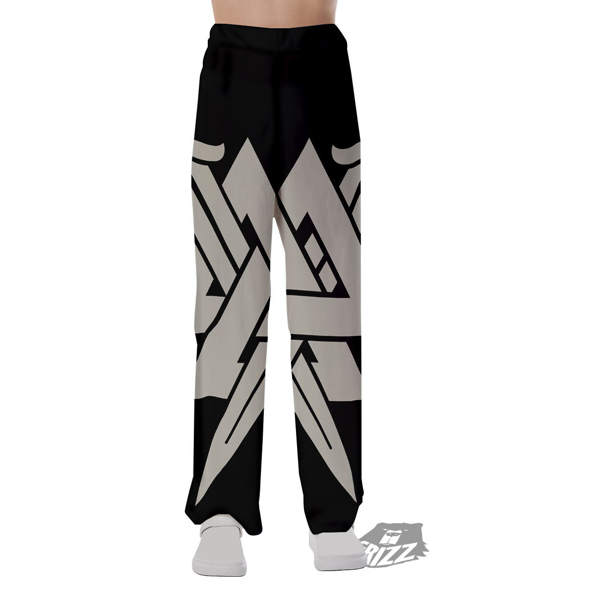 Symbol Viking Valhalla Print Pajama Pants-grizzshop