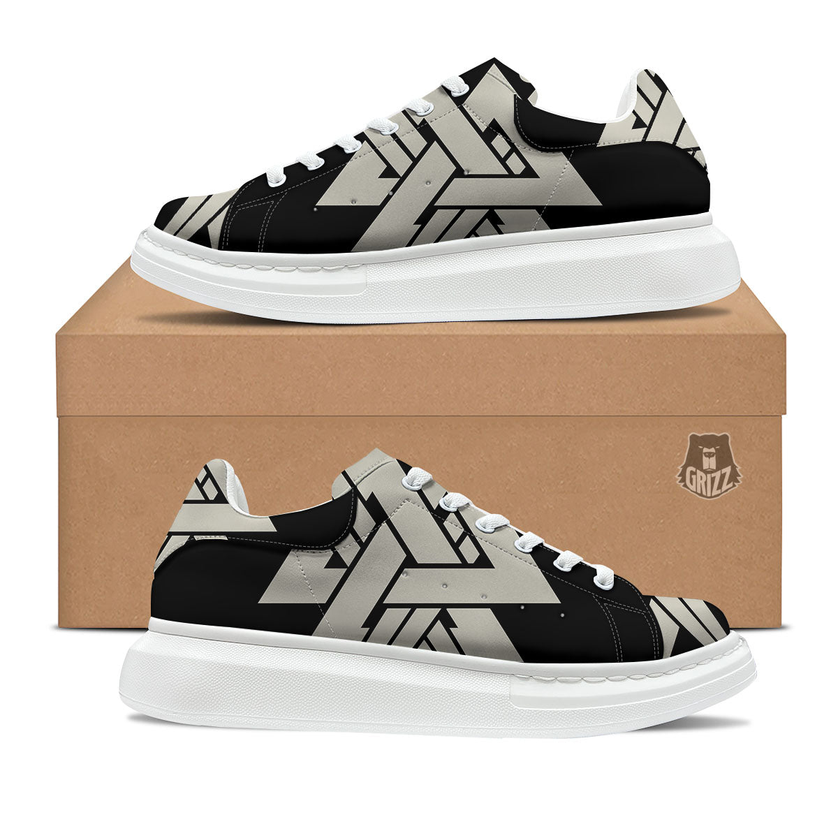 Symbol Viking Valhalla Print Platform Shoes-grizzshop