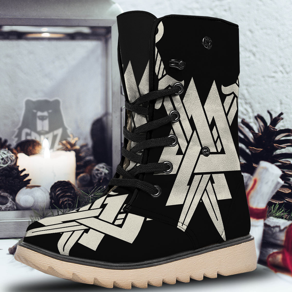 Symbol Viking Valhalla Print Snow Boots-grizzshop