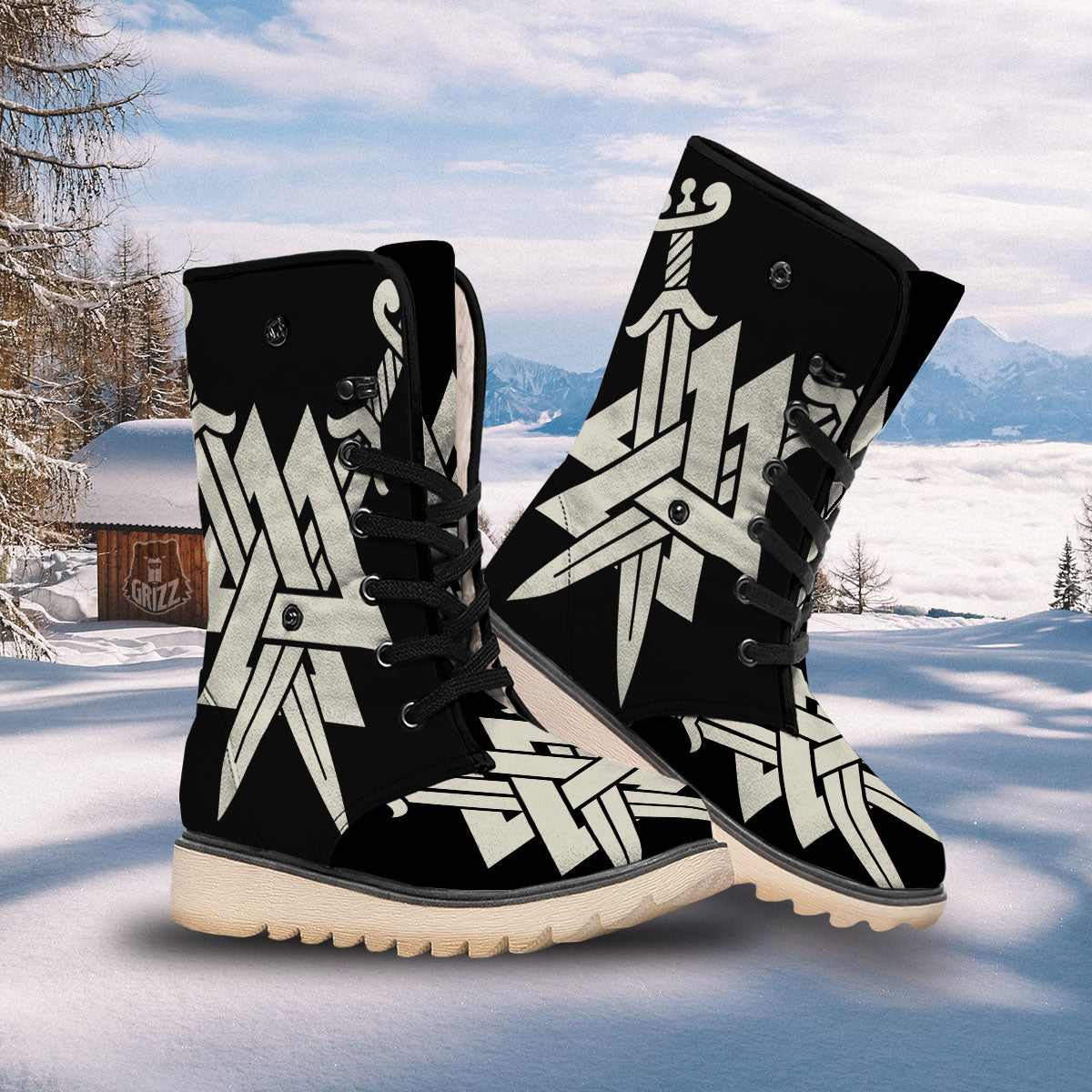 Symbol Viking Valhalla Print Snow Boots-grizzshop