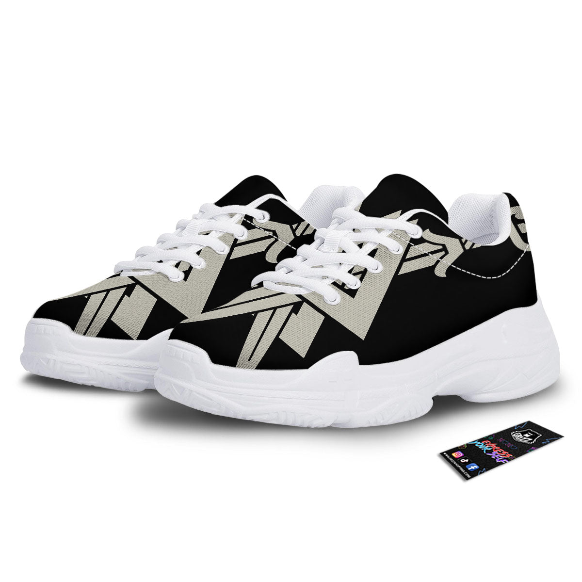 Symbol Viking Valhalla Print White Chunky Shoes-grizzshop