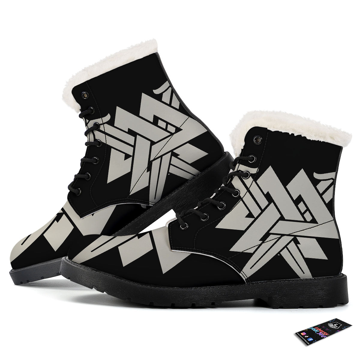 Symbol Viking Valhalla Print Winter Boots-grizzshop