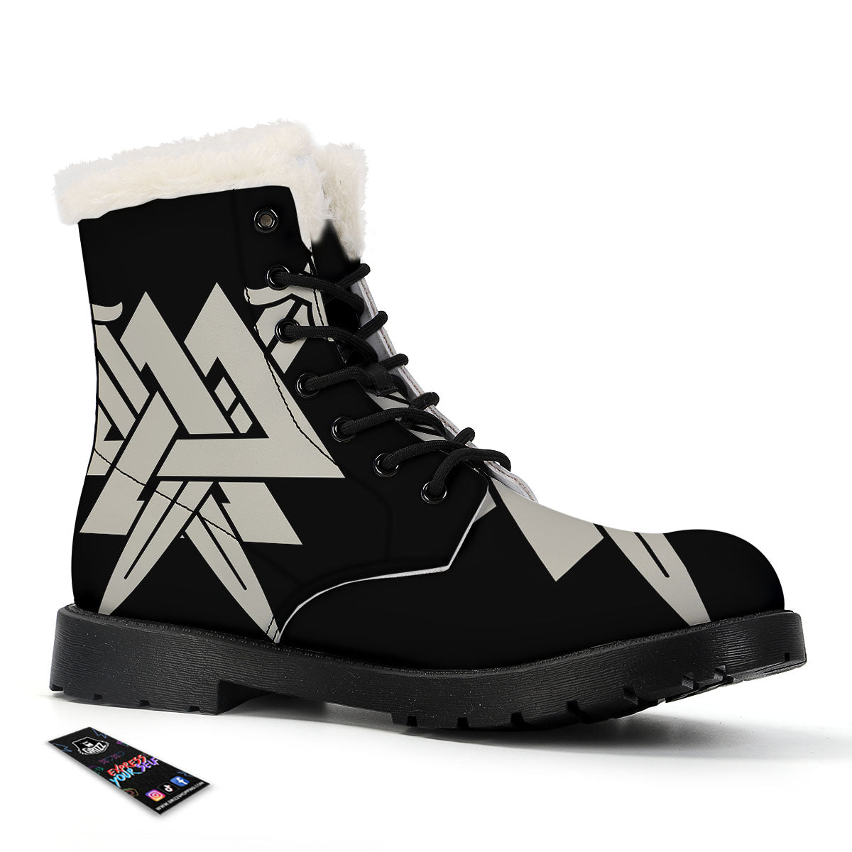Symbol Viking Valhalla Print Winter Boots-grizzshop