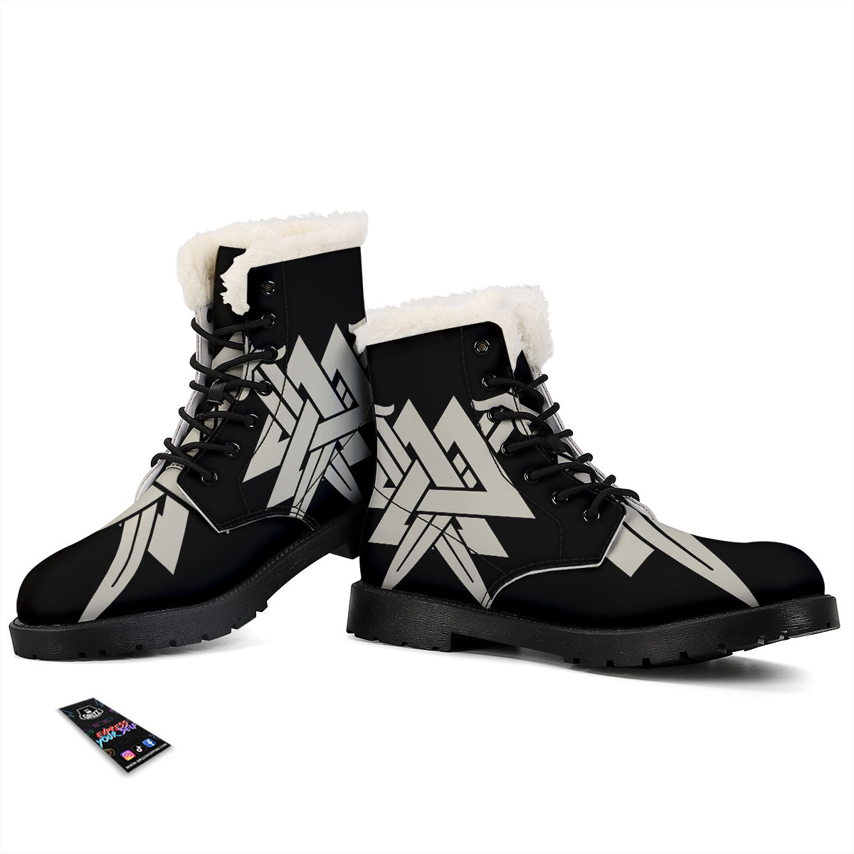 Symbol Viking Valhalla Print Winter Boots-grizzshop