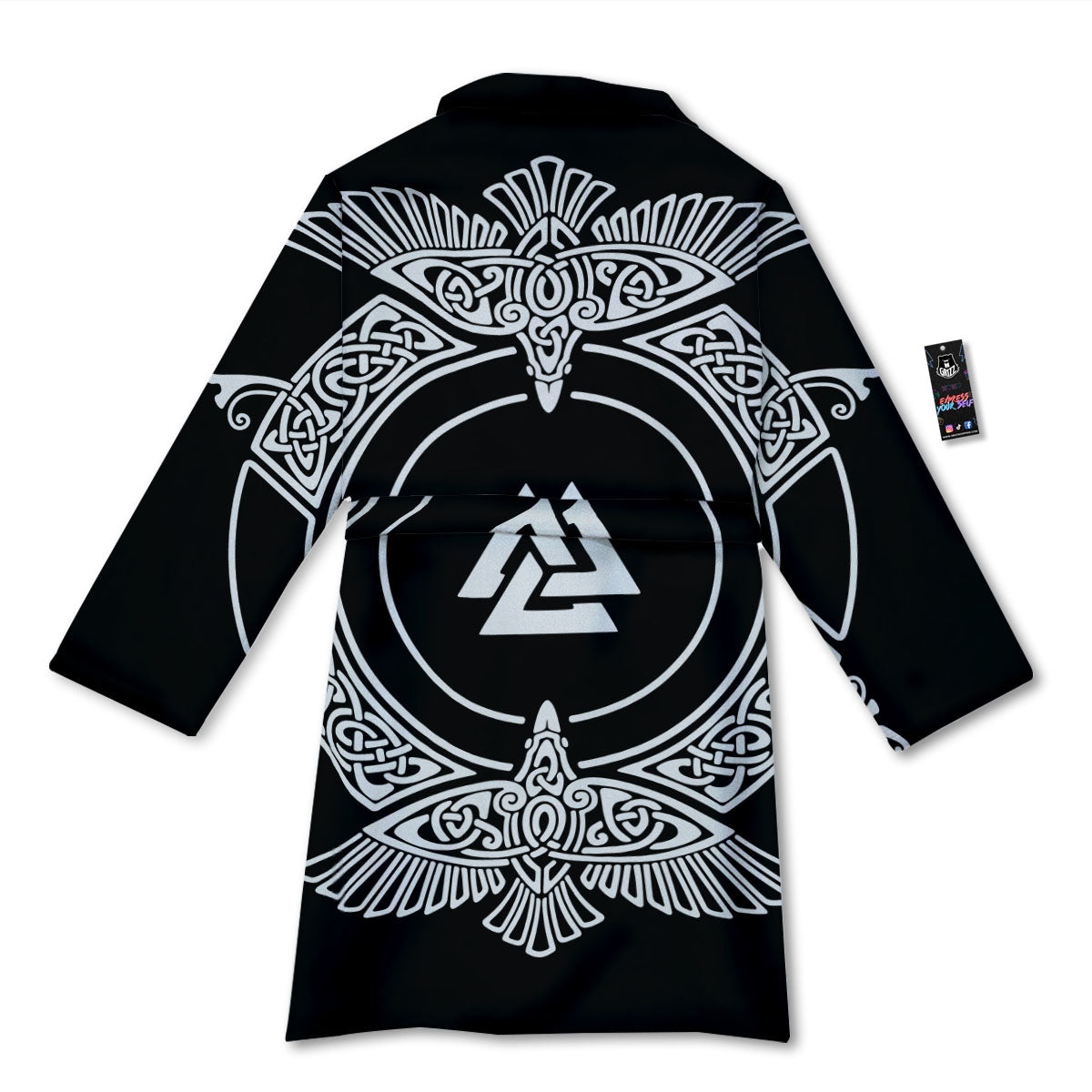 Symbol Viking Valknut Print Bathrobe-grizzshop