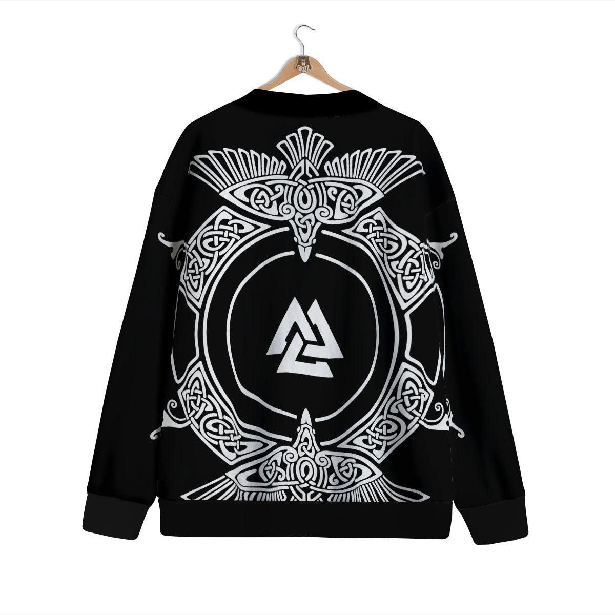Symbol Viking Valknut Print Cardigan-grizzshop