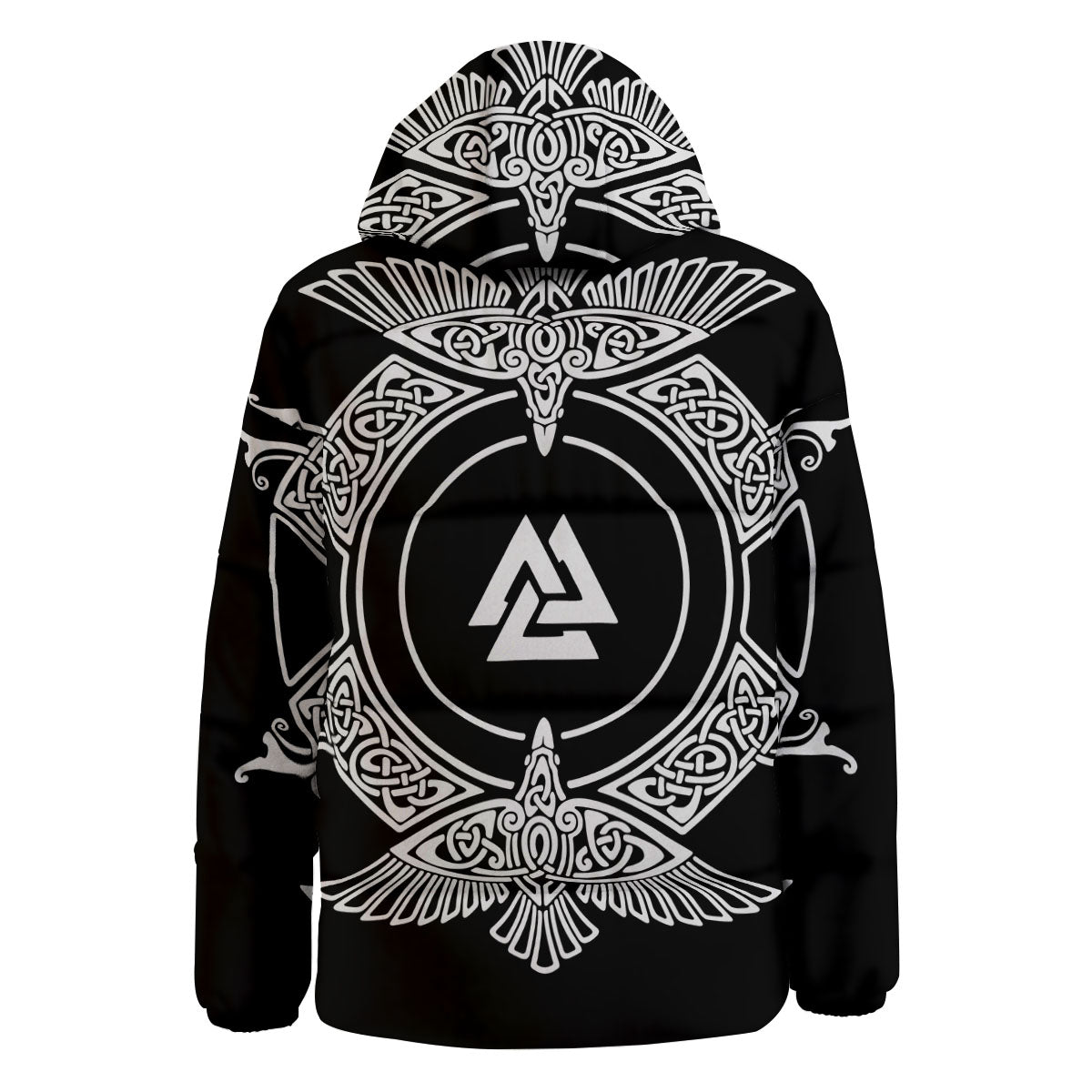 Symbol Viking Valknut Print Down Jacket-grizzshop