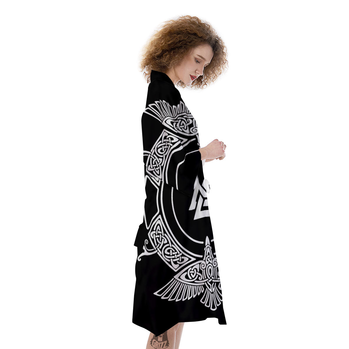 Symbol Viking Valknut Print Kimono-grizzshop