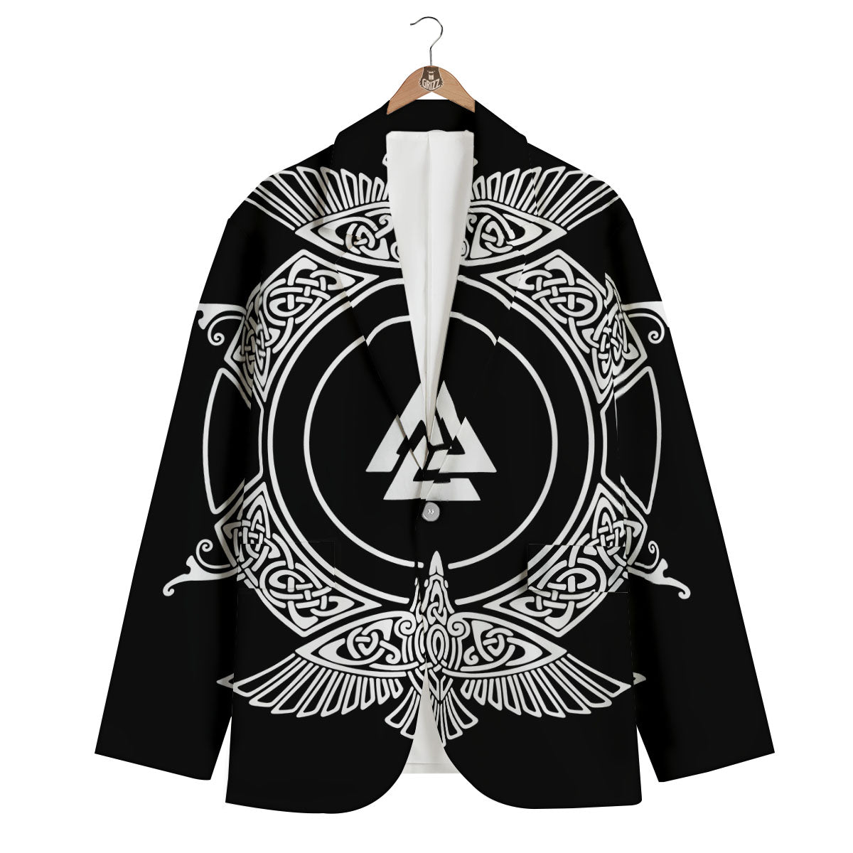 Symbol Viking Valknut Print Men's Blazer-grizzshop