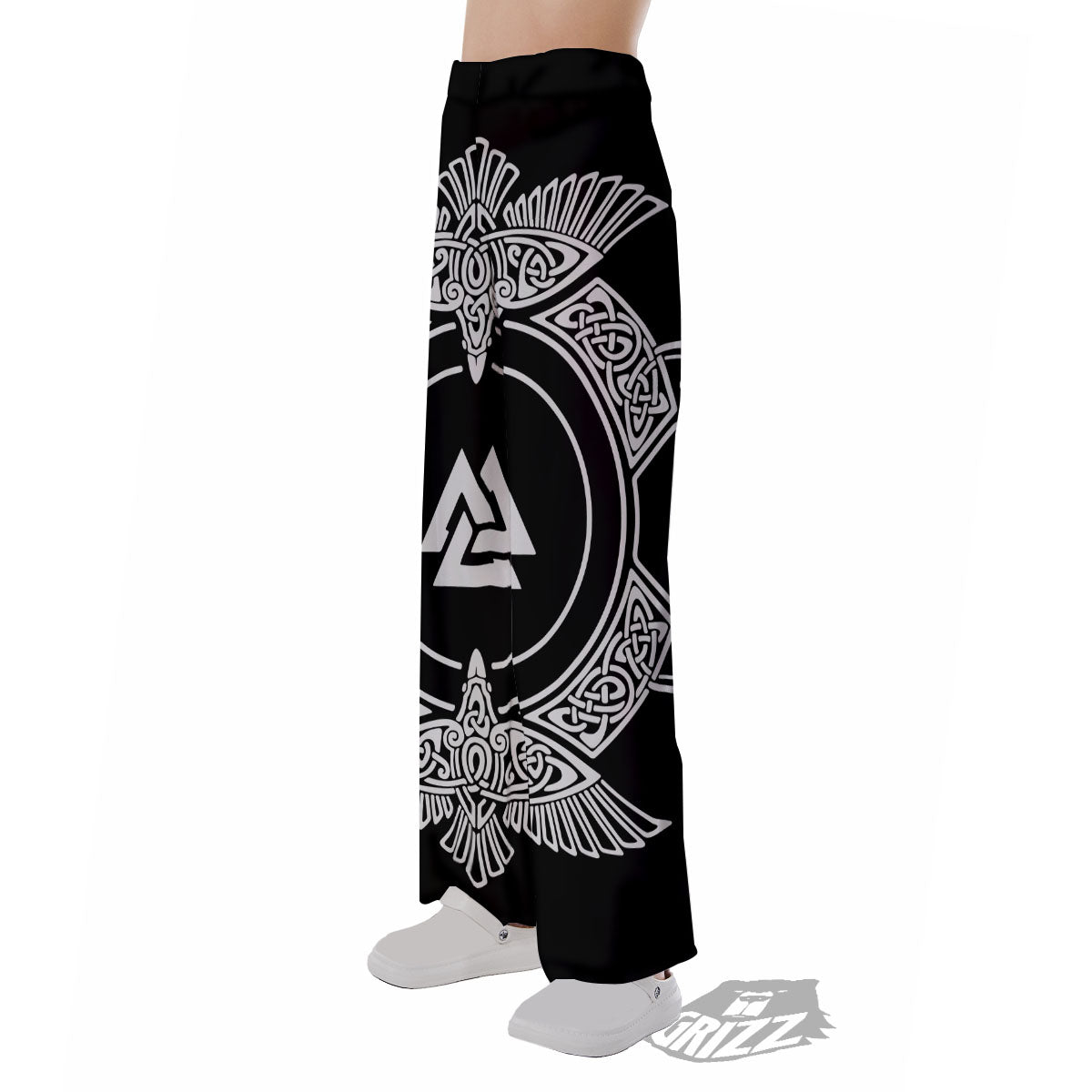 Symbol Viking Valknut Print Pajama Pants-grizzshop