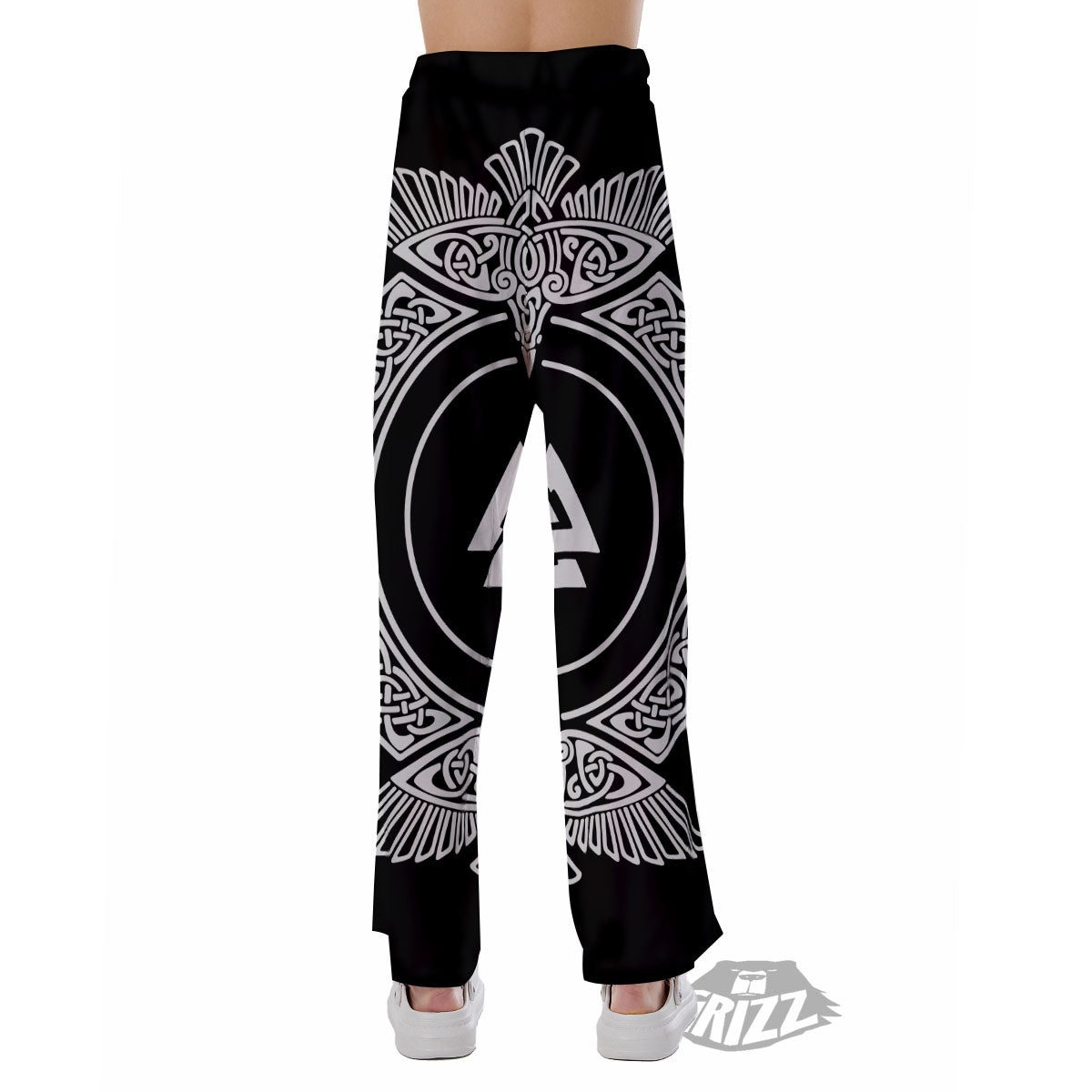 Symbol Viking Valknut Print Pajama Pants-grizzshop
