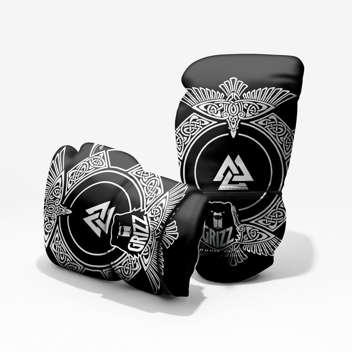 Symbol Viking Valknut Print Muay Thai Boxing Shorts