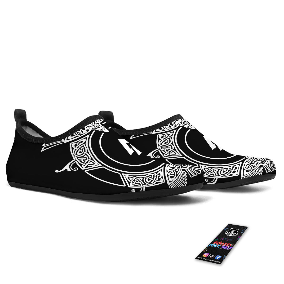 Symbol Viking Valknut Print Water Shoes-grizzshop