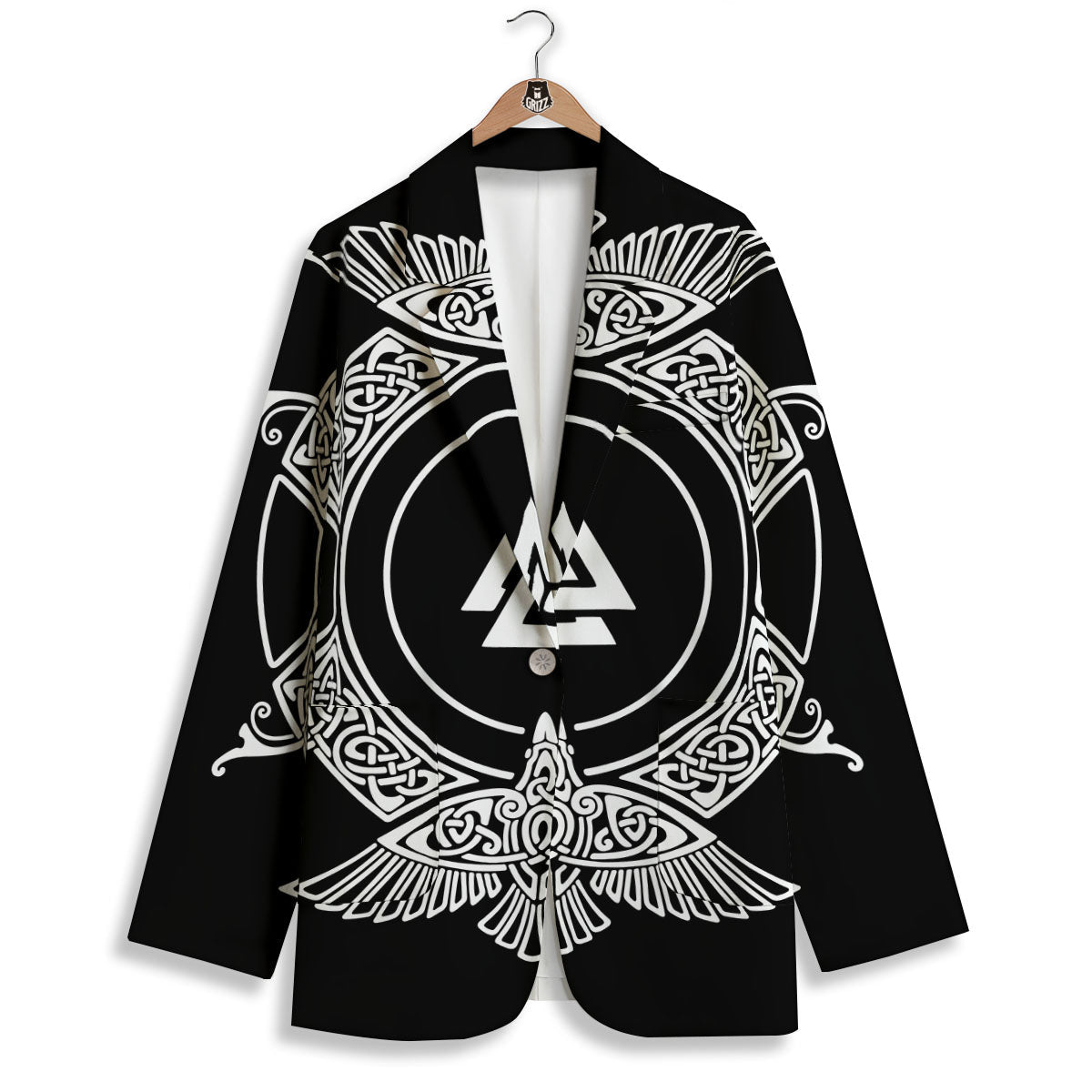 Symbol Viking Valknut Print Women's Blazer-grizzshop