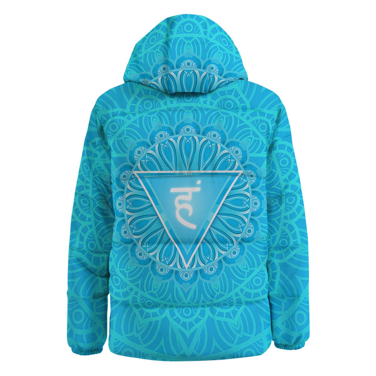 Symbol Vishuddha Chakra Print Down Jacket-grizzshop