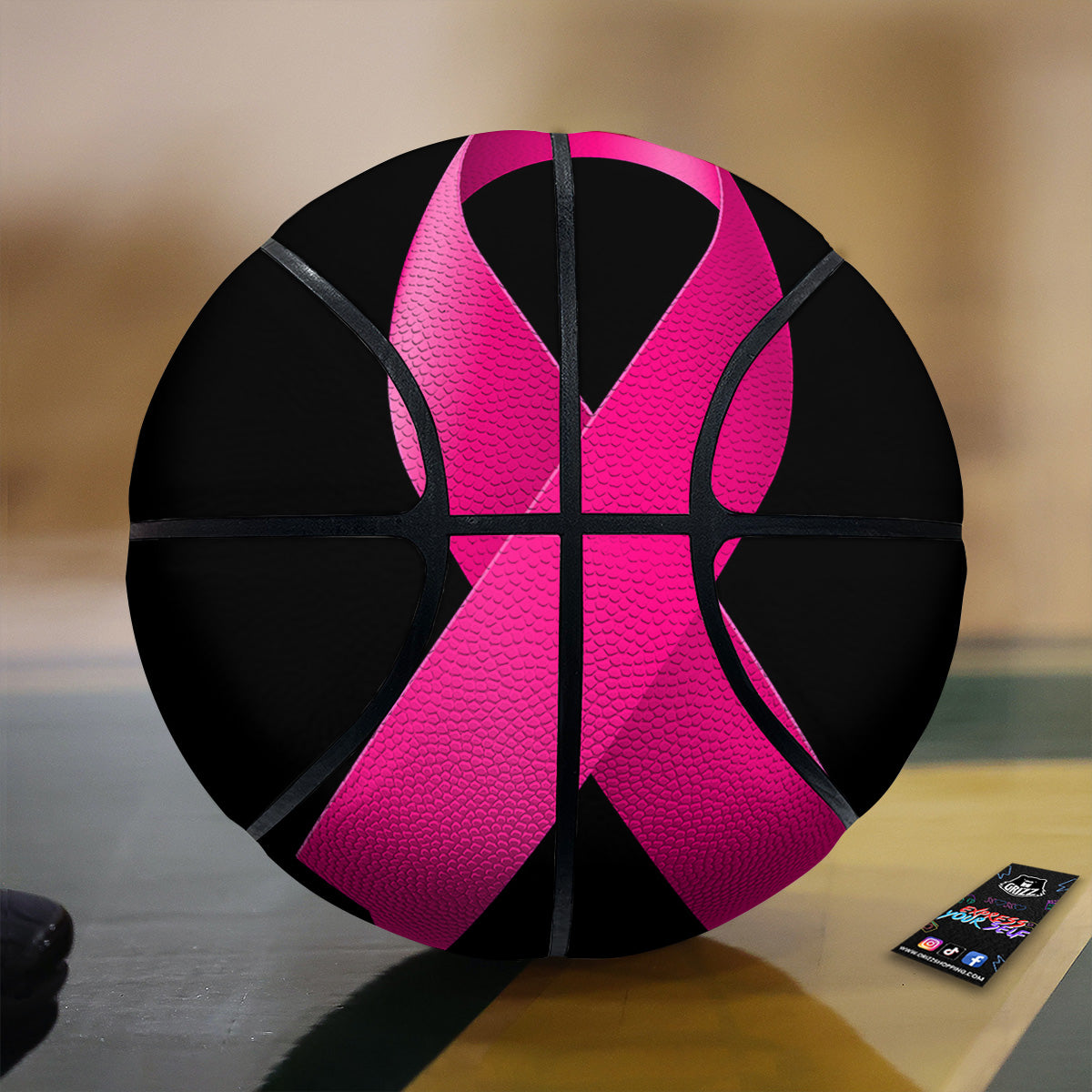 Symbol Breast Cancer Awareness Print Basketball