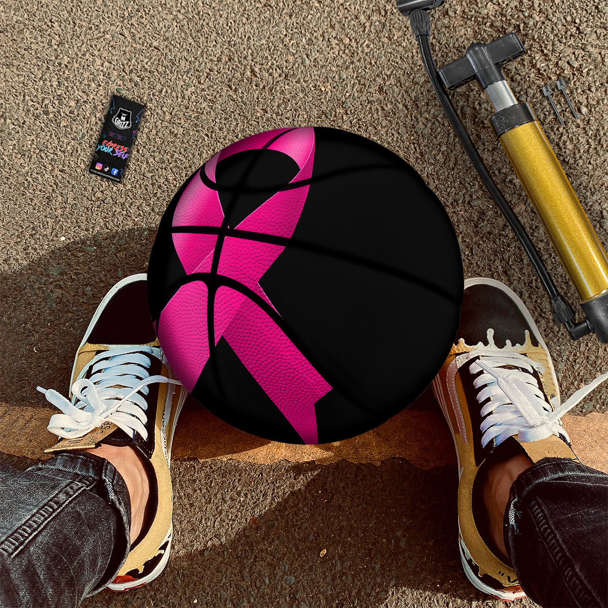 Symbol Breast Cancer Awareness Print Basketball