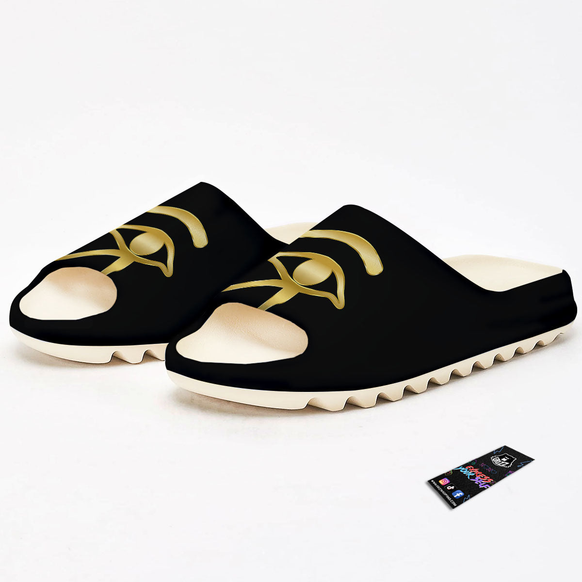 Symbol Eye Of Horus Print Sandals-grizzshop