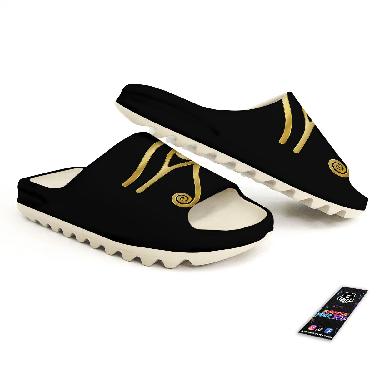 Symbol Eye Of Horus Print Sandals-grizzshop