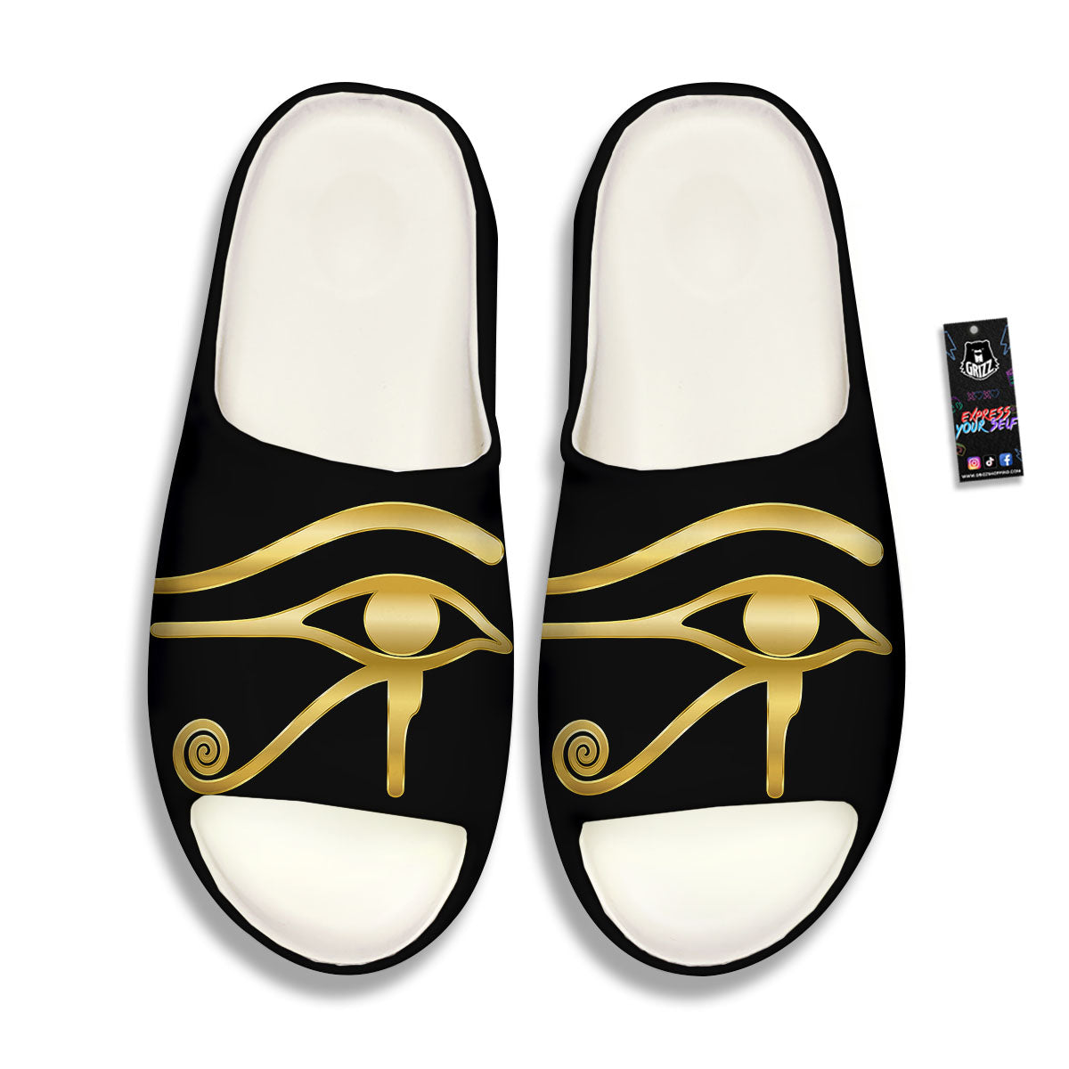 Symbol Eye Of Horus Print Sandals-grizzshop