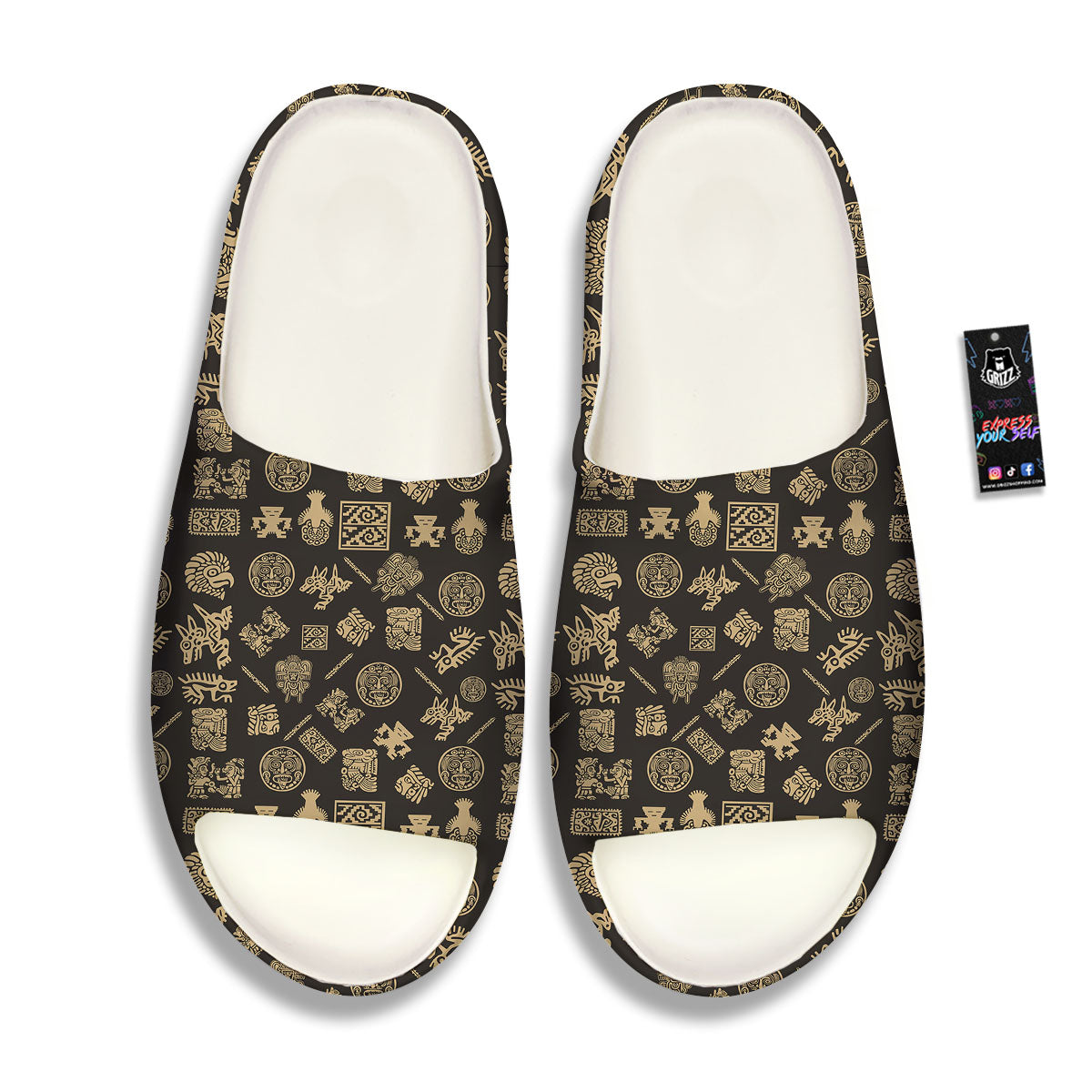 Symbol Mayan Print Pattern Sandals-grizzshop