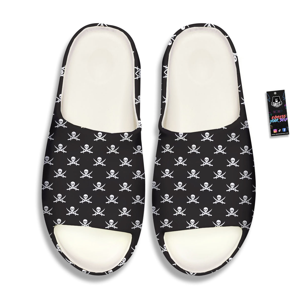 Symbol Pirate Skull Print Pattern Sandals-grizzshop