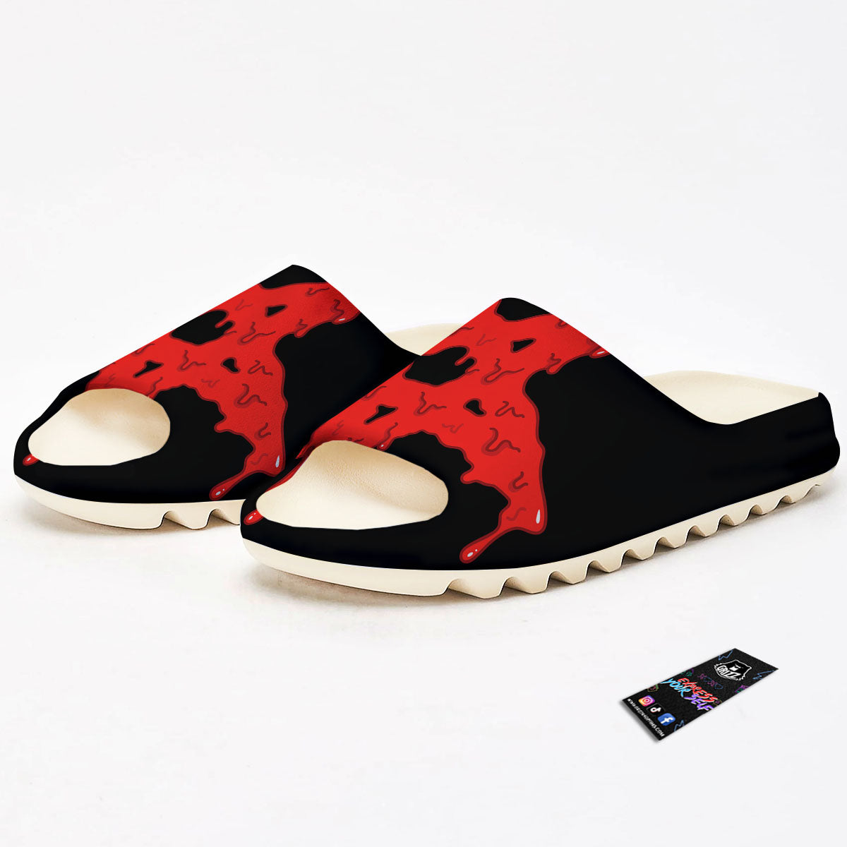 Symbol Red Pentagram Print Sandals-grizzshop
