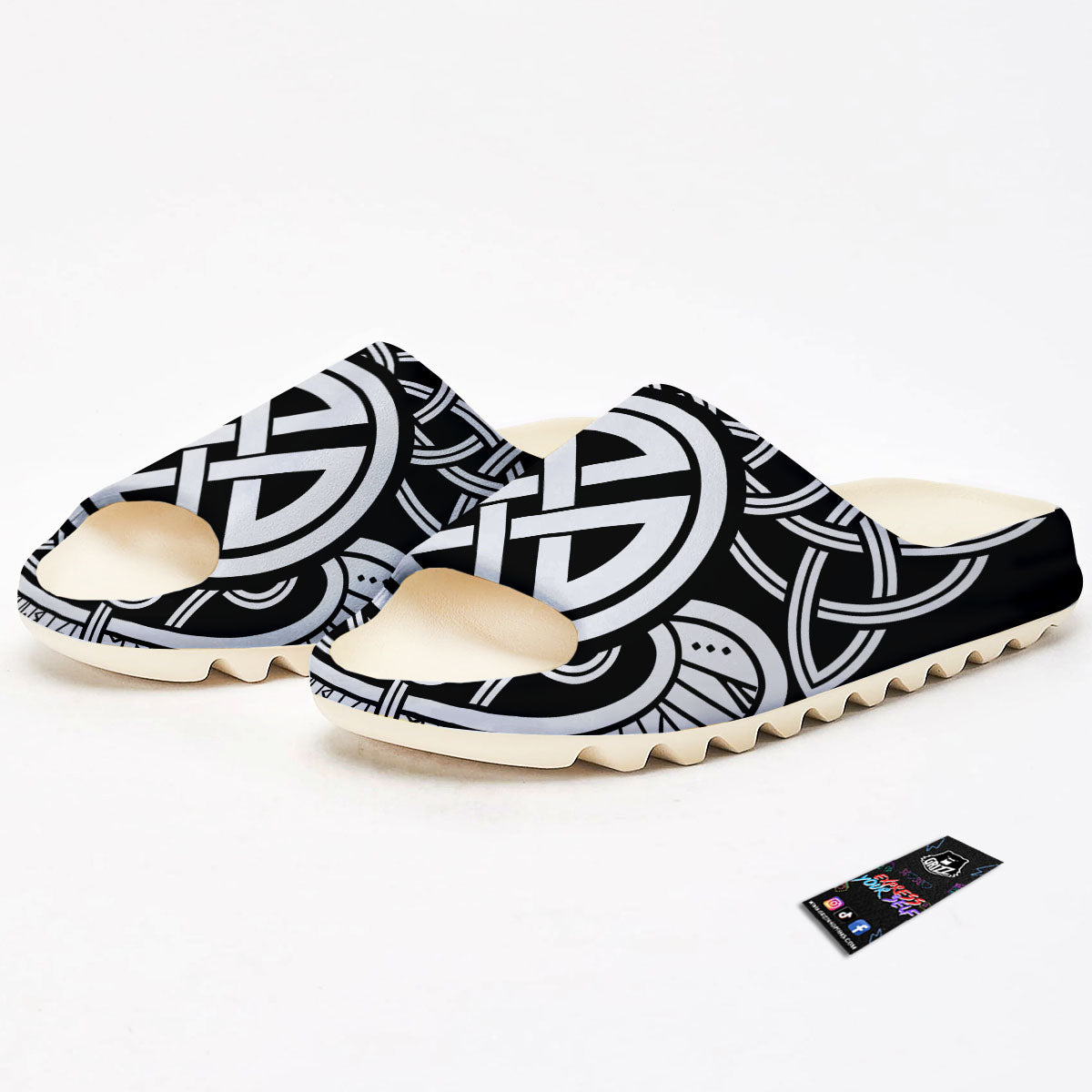 Symbol Viking Norse Runes Print Sandals-grizzshop