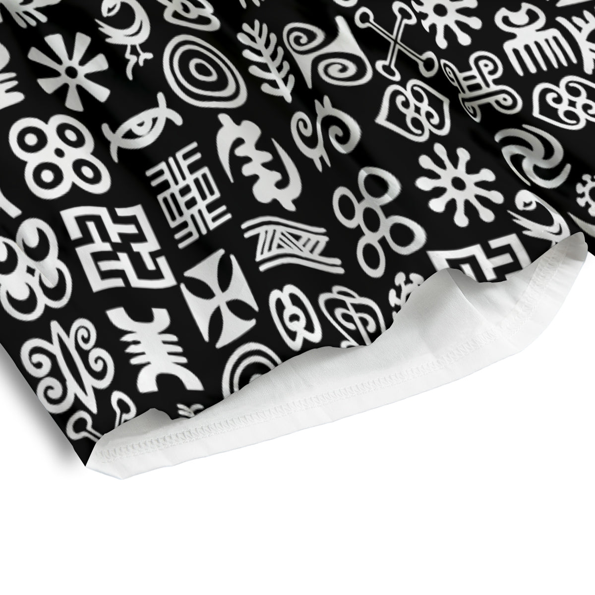 Symbols Black Adinkra Print Pattern Men's Athletic Shorts