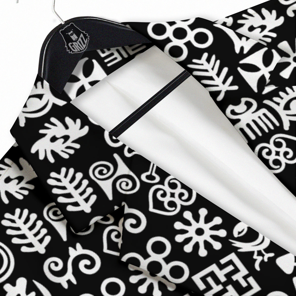 Symbols Black Adinkra Print Pattern Men's Sport Coat-grizzshop