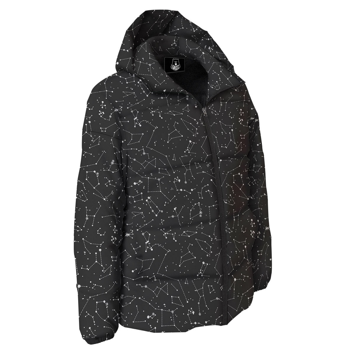 Symbols Constellation Print Pattern Down Jacket-grizzshop