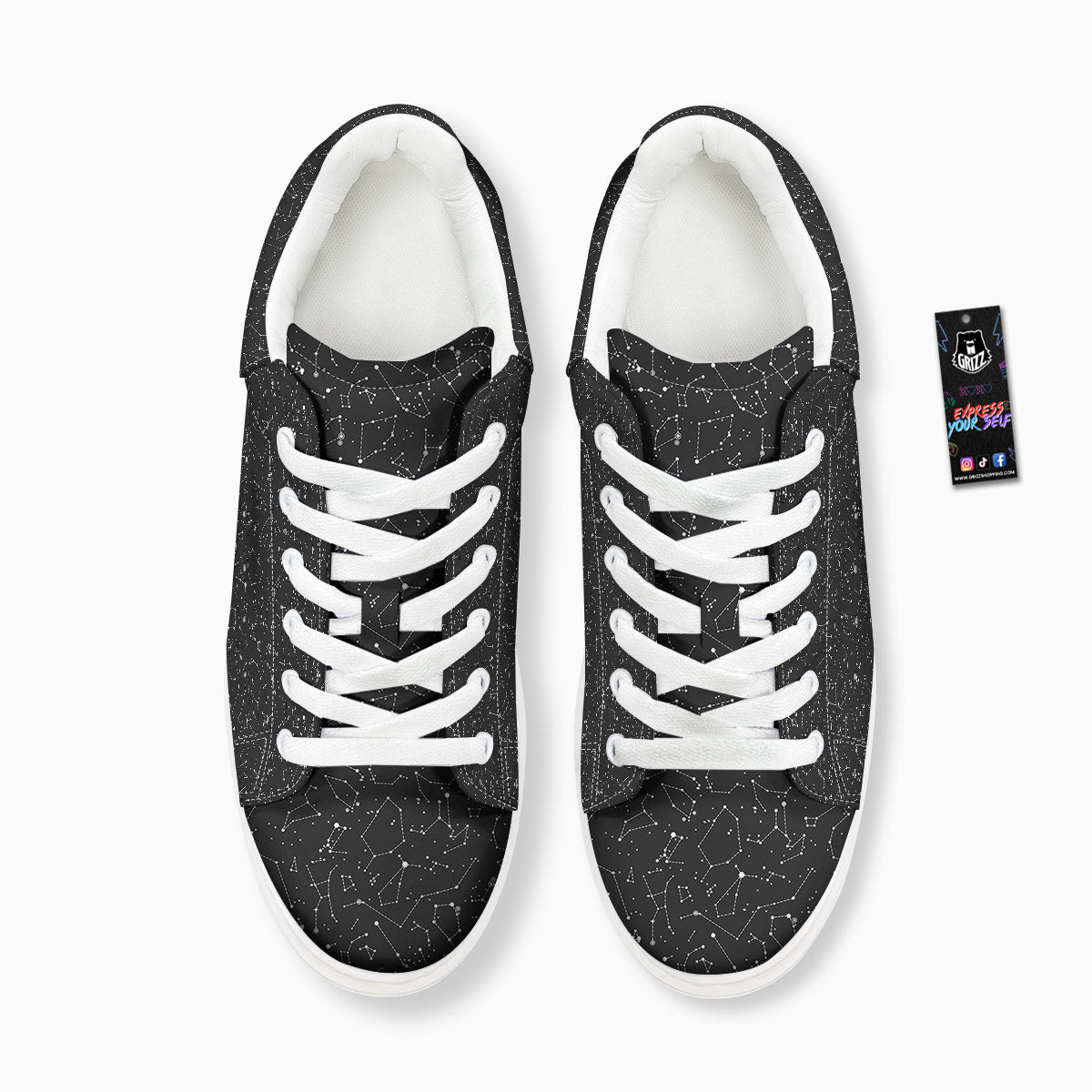 Symbols Constellation Print Pattern Platform Shoes-grizzshop