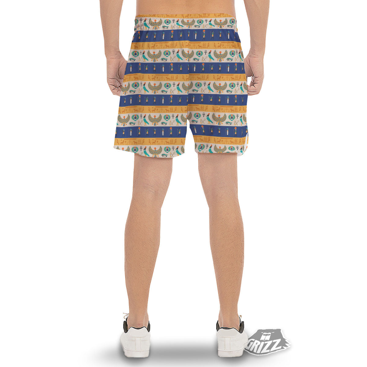 Symbols Egyptian Print Pattern Men's Gym Shorts-grizzshop
