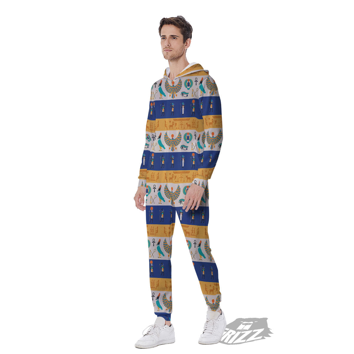 Symbols Egyptian Print Pattern Men's Jumpsuit-grizzshop