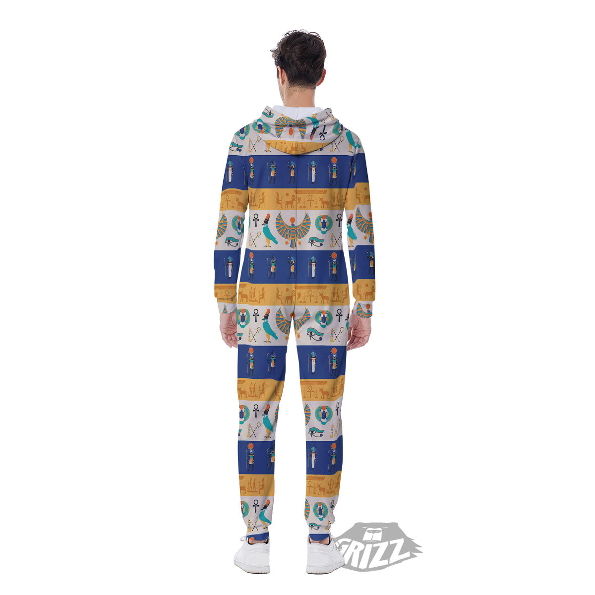 Symbols Egyptian Print Pattern Men's Jumpsuit-grizzshop