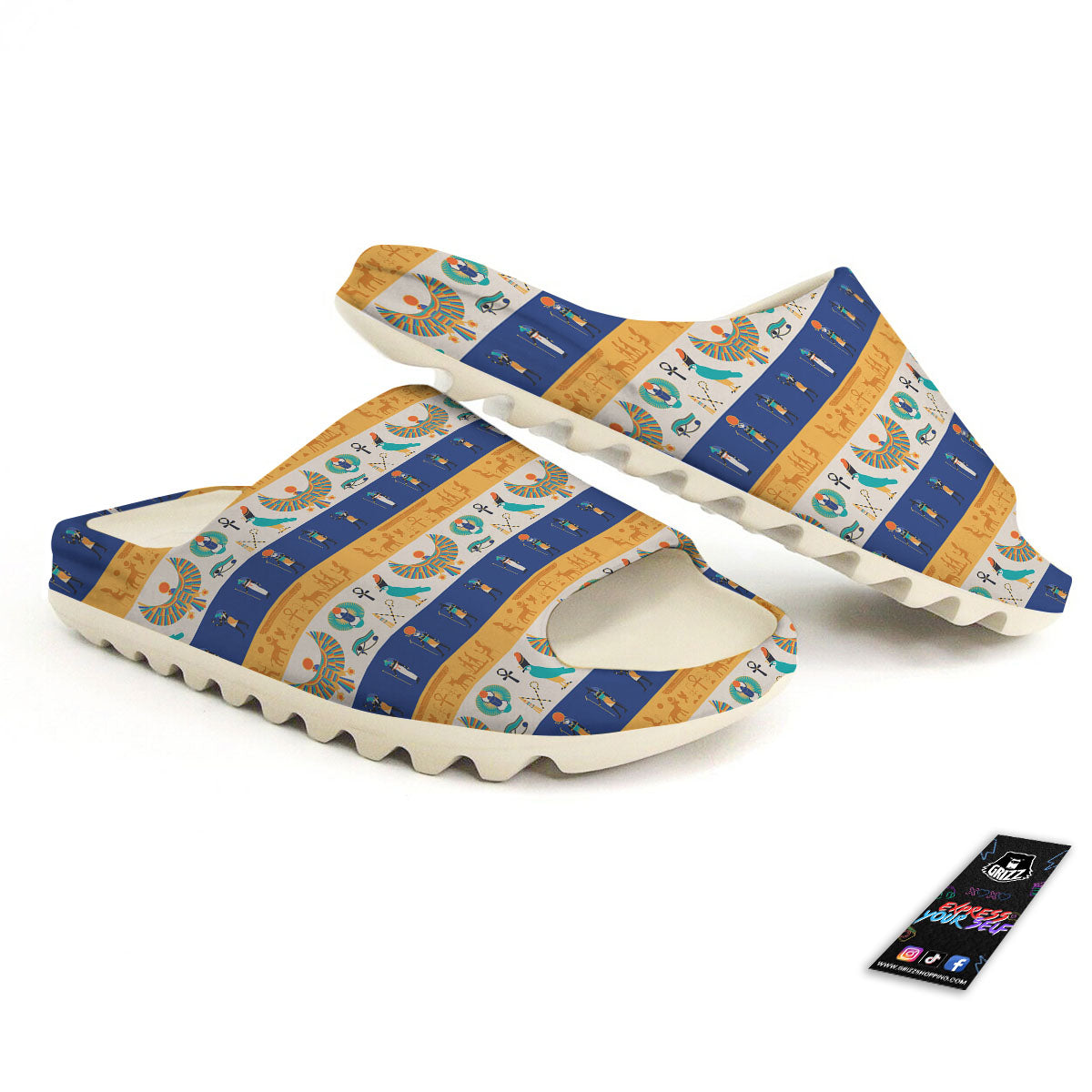 Symbols Egyptian Print Pattern Sandals-grizzshop