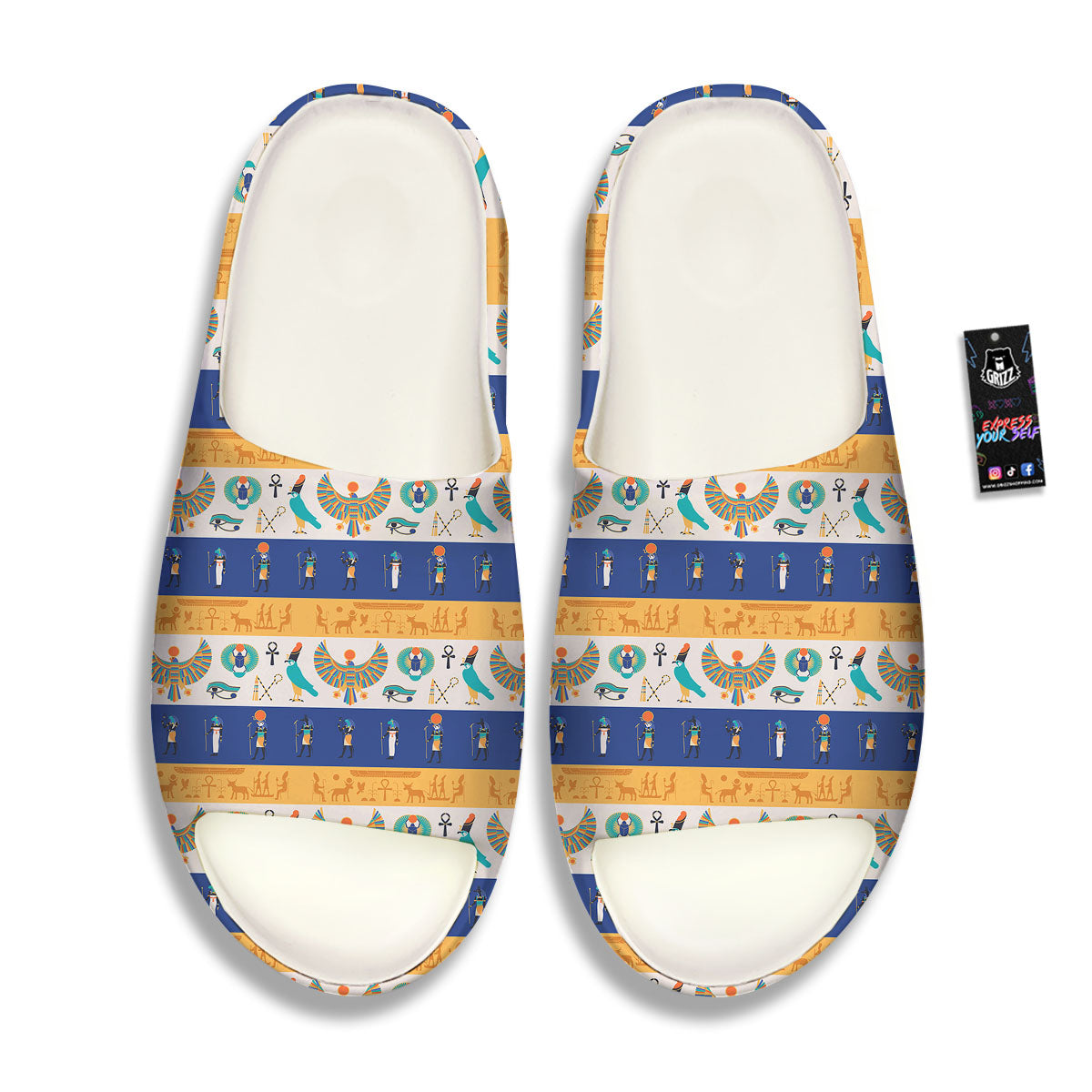 Symbols Egyptian Print Pattern Sandals-grizzshop