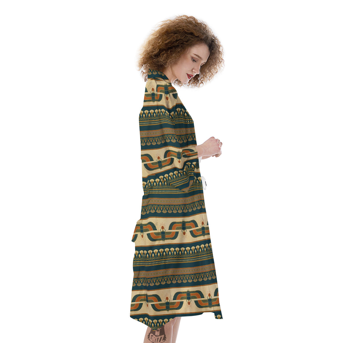 Symbols Of Ancient Egypt Print Pattern Kimono-grizzshop