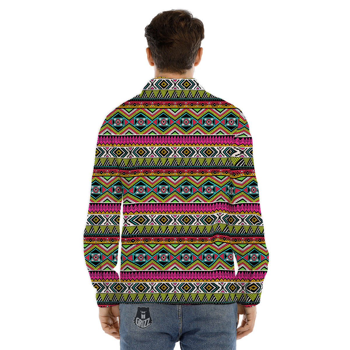Symbols Of The Hippie And Rainbow Print Men's Dress Shirts-grizzshop