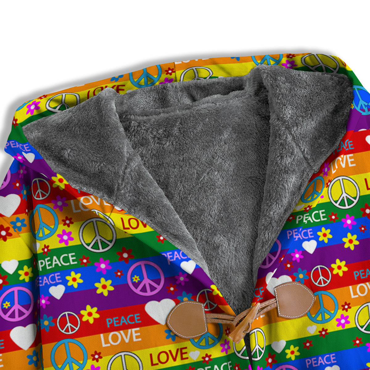Symbols Of The Hippie And Rainbow Print Men's Windbreaker Jacket-grizzshop