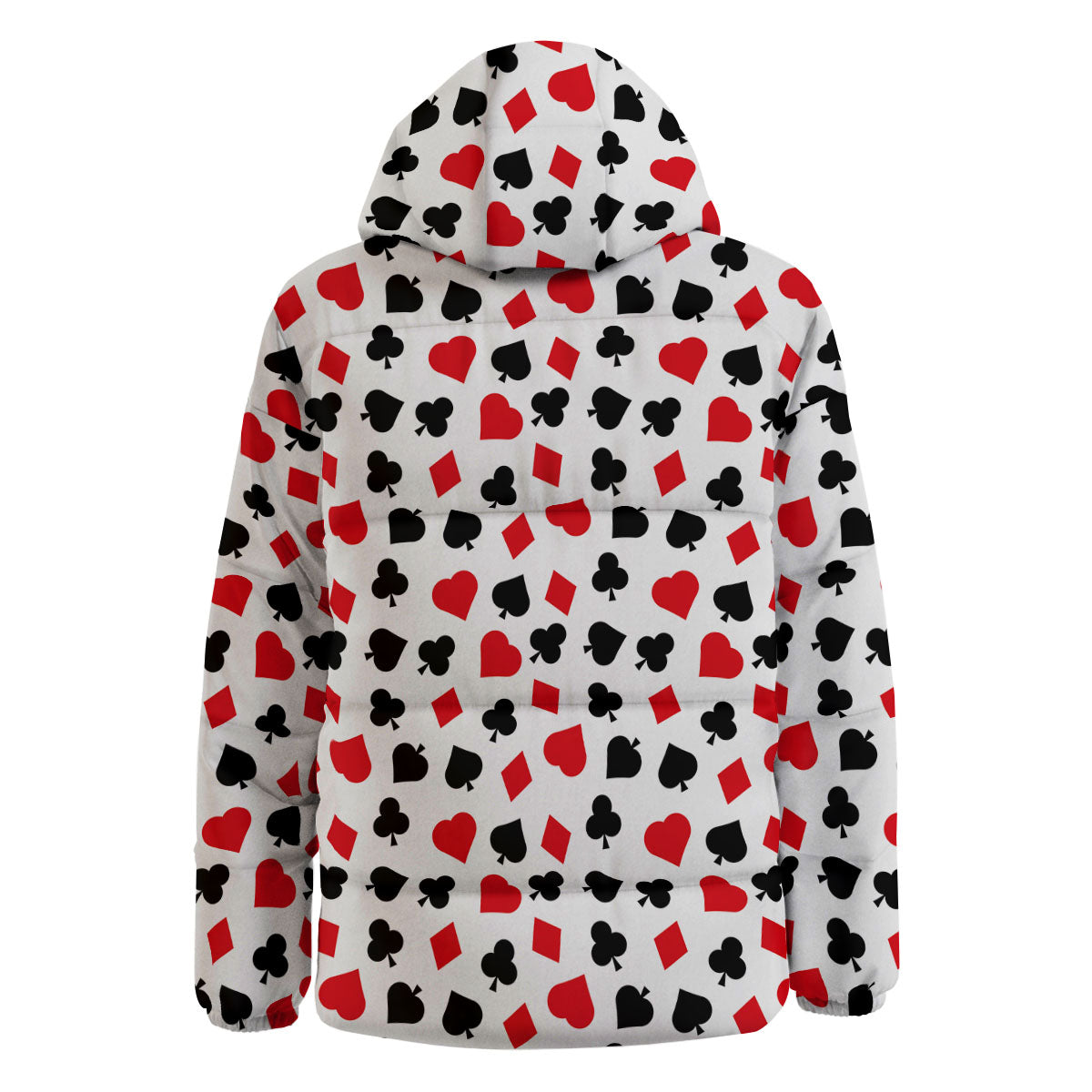 Symbols Playing Card Print Pattern Down Jacket-grizzshop
