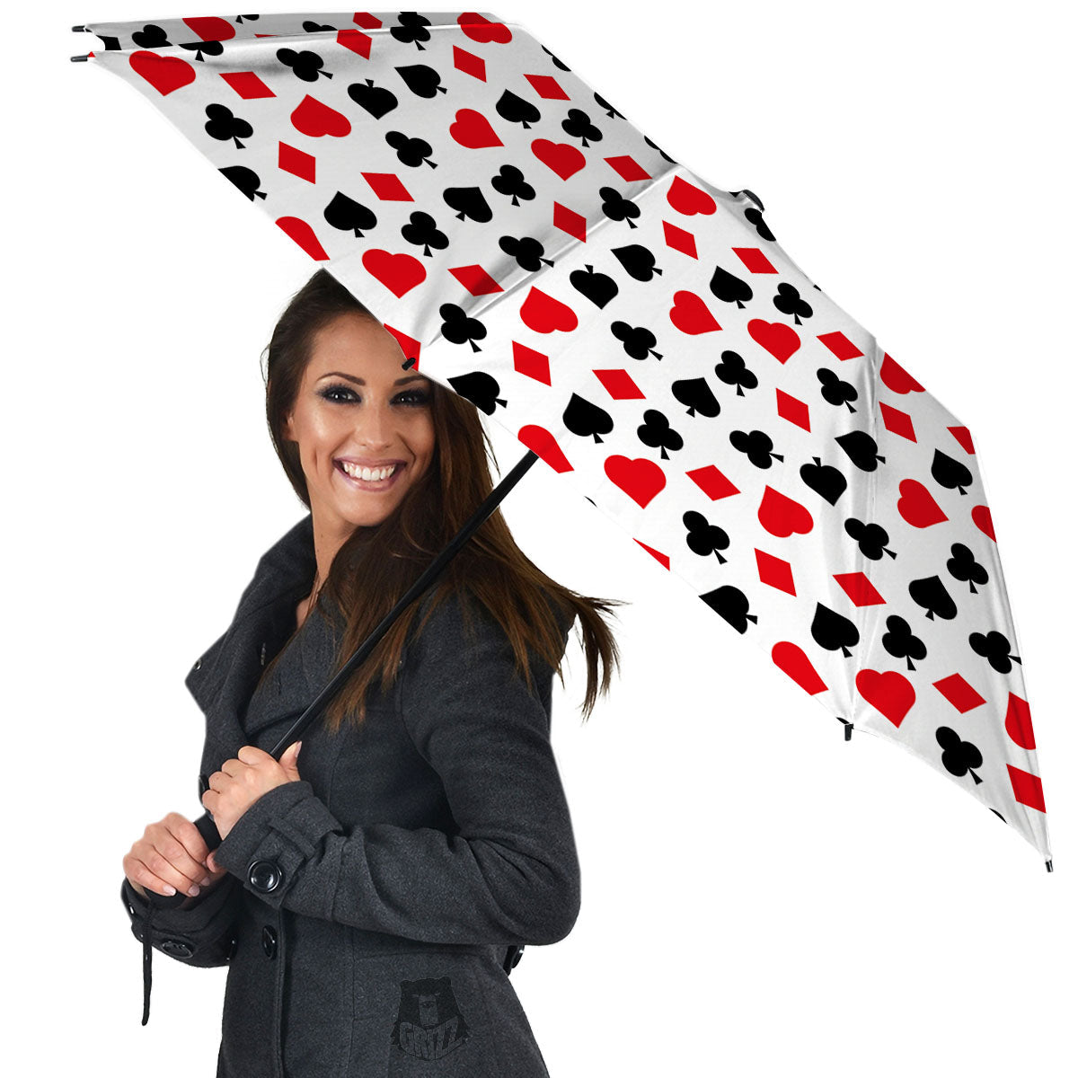 Symbols Playing Card Print Pattern Umbrella-grizzshop