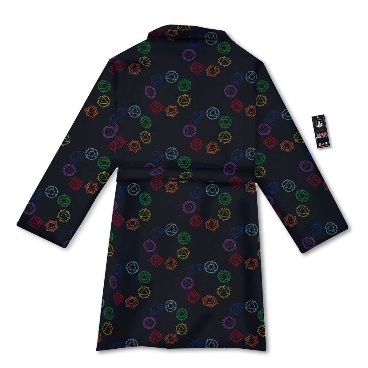 Symbols Seven Chakra Print Pattern Bathrobe-grizzshop