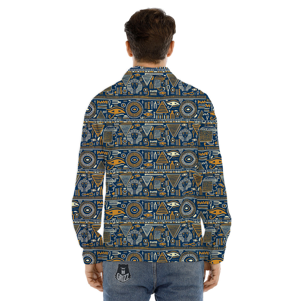 Symbols Tribal Egyptian Print Men's Dress Shirts-grizzshop