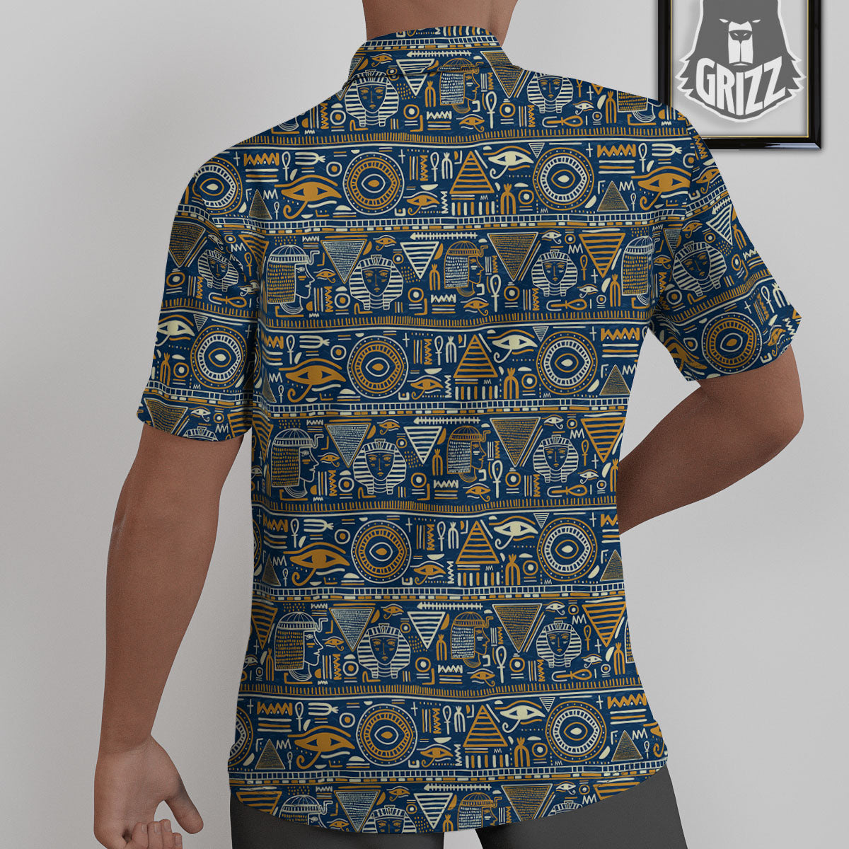 Symbols Tribal Egyptian Print Untucked Shirts-grizzshop