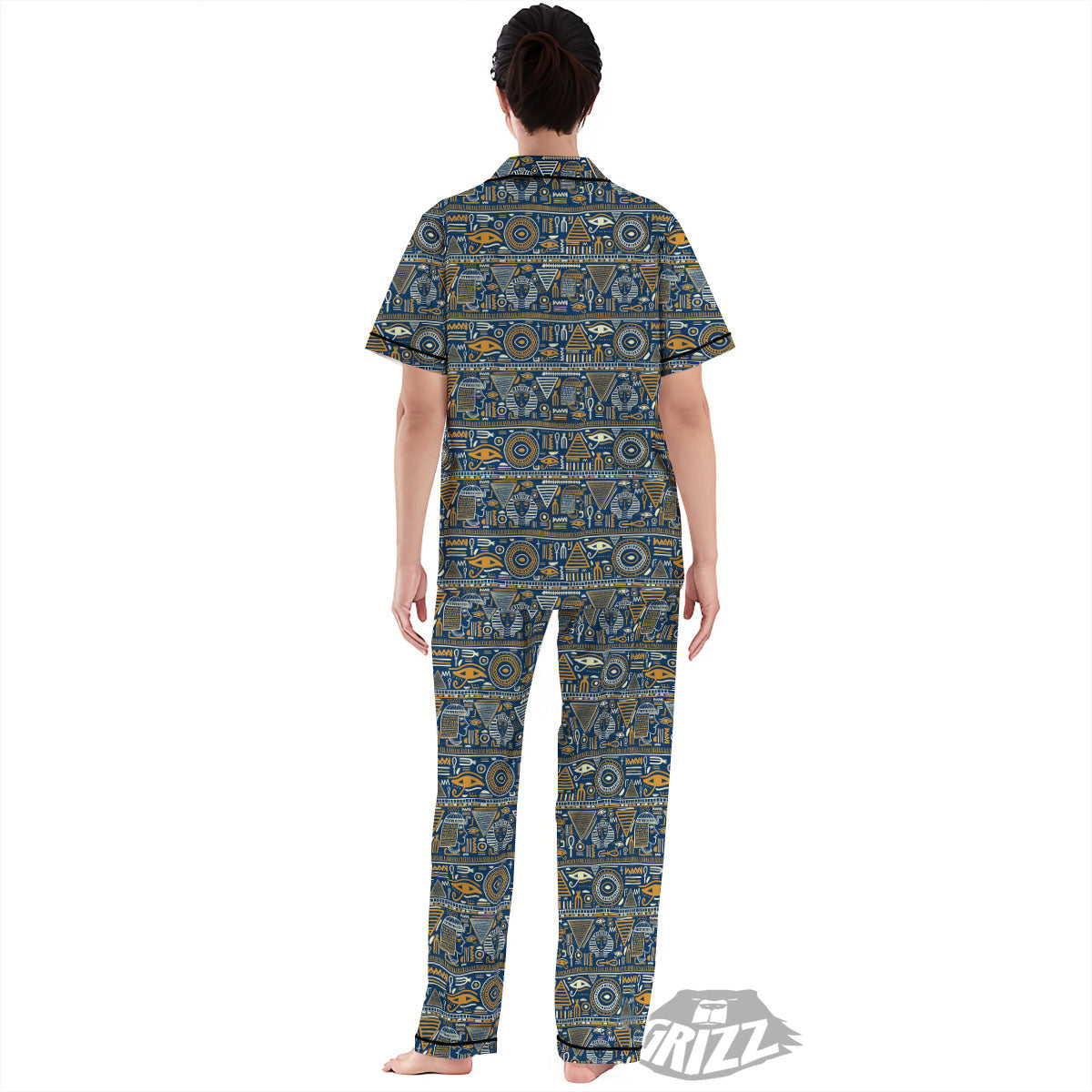 Symbols Tribal Egyptian Print Women's Pajamas Set-grizzshop
