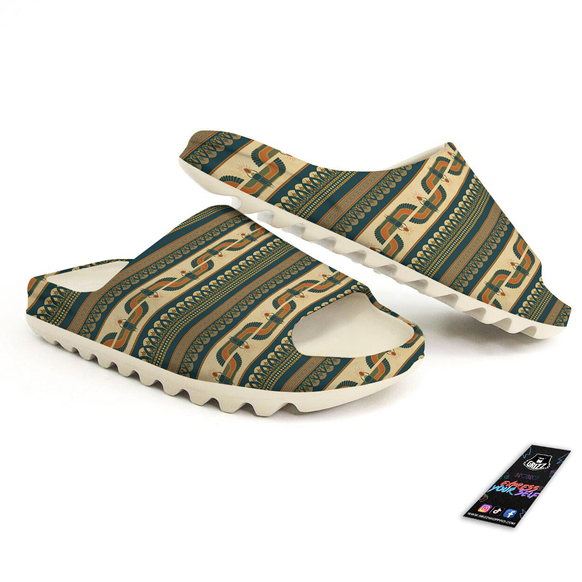 Symbols Of Ancient Egypt Print Pattern Sandals-grizzshop